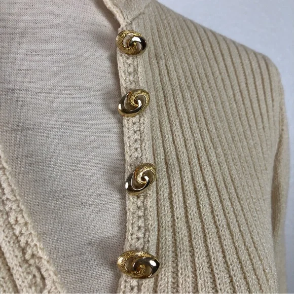 St. John Knits Vintage Cream Sweater Dress - Picture 4 of 14